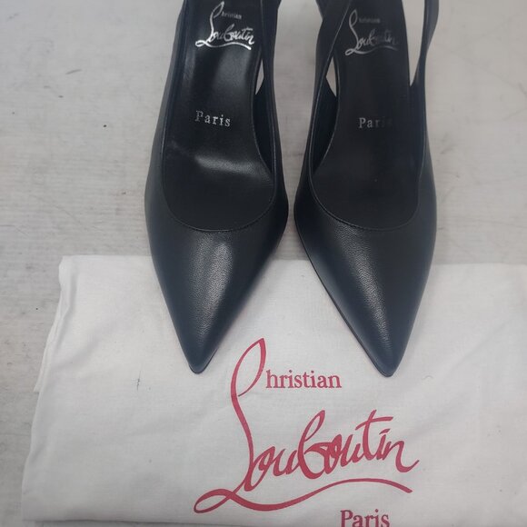Christian Louboutin Black Hot Chick Slingback Pump Shoe - Picture 9 of 11